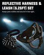 AUROTH Dog Harness and Leash Set, Soft Padded Service Dog Vest with 5.25FT Dog Leash, No Choke, Easy On Pet Vest, Adjustable Reflective No Pull Dog Harness for Large Dogs, Easy Walking and Training