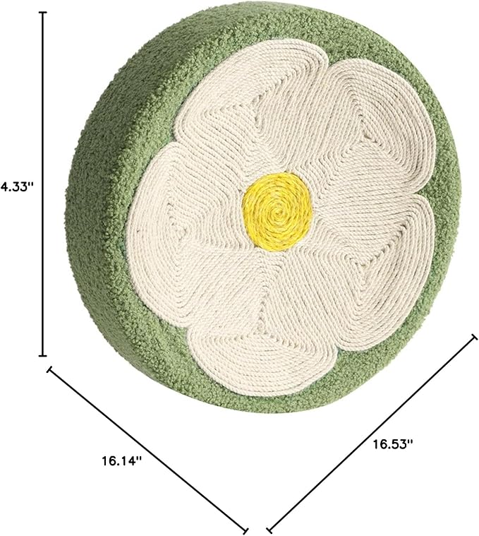 Cat Scratching Board Multipurpose Sisal Rope Scratch Grinding Claw Flower Pattern Round Cat Scratcher Bed