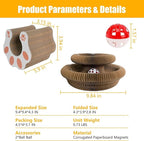 2-ck Cat PaScratcher Toy - Magic Organ Cat Scratching Board with Bell Balls for Indoor Cats Magic Organ Cat Scratcher Interactive Cardboard Cat Toy Scratcher Furniture Protection