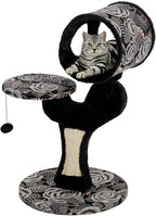MidWest Homes for Pets Cat Tree Salvador Feline Furniture, 22 by 17.75 by 30.75-Inch, Black/White Floral (138S-BK)