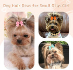 40PCS (20 Pairs) Dog Hair Bows with Rubber Bands, Puppy Bows for Small Size Pet Girls, Mix Colors Hair Ties, Dog Hair Accessories Girl for Daily Use Birthday(Type B)
