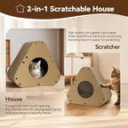 Cat Scratcher House, Cozy Cardboard Design, Safe and Secure for Kittens, Eco-Friendly,Plain Board (Triangles)