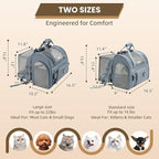 Lollimeow Expandable Cat Carrier Backpack for Large Cats - Airline Approved Pet Carrier Backpack for Small Dogs, Hiking & Travel, Waterproof with Breathable Mesh, 22lbs Capacity (Light Grey, Large)