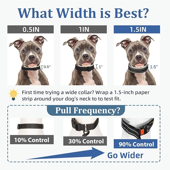 Mayerzon 1.5" Wide Martingale Collar for Large Medium Small Dogs Pitbull German Shepherd, No Pull Reflective Slip & Martingale Dog Collar with Buckle Soft Padded for Walking Training(Seattle Haze, XL)
