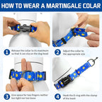 Kazazoo Martingale Collar for Dogs with Quick Release Buckle Adjustable Soft Durable Dog Collar for Small Medium Large No Pull Training Dog Collars-Blue Sky S