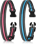 Collar Replacement Strap Compatible with Dog Training Collar Receiver/Dog Shock Collar Receiver/Dog Bark Collar, Reflective Dog Collars Strong, 2 Piece Set, Pink & Blue