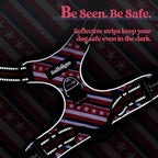 rabbitgoo Dog Harness No Pull with 2 Leash Clips, Adjustable Soft Padded, Reflective Oxford No Choke Pet Vest with Easy Control Handle for Large Dogs, Red Stripe, S