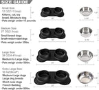 Pet Deluxe Dog Bowls Stainless Steel Dog Food Water Bowl Set with Stand, Feeding Bowls No Spill Non-Skid Silicone Mat, Dog Dishes for Small Medium Large Size Dog Puppy Pet Food Bowls, Black, 4 Cup