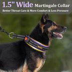 Mayerzon 1.5" Wide Martingale Collar for Large Medium Small Dogs Pitbull German Shepherd, No Pull Reflective Slip Martingale Dog Collar with Buckle Soft Padded for Walking Training(Purple,L)