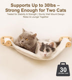Cat Wall Hammock Shelves, Dual-Sided Cat Bed with Canvas & Plush Fabric, Wall Mounted Shelf for Large Cats, Space-Saving Perch for Lounging & Napping