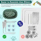 L&W BROS. 2-Pack Foldable Cat Window Perches with Christmas Cushion Bed – Easy to Assemble Cats Hammock for Window, Warm Indoor Cat Beds for Large Cats, Edition(L 2Pc)