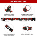 Hikiko Martingale Collar for Dogs with Buckle for Small Medium Large Dogs Soft Nylon Christmas Dog Collars Walking Training（Red Green Plaid,Small）