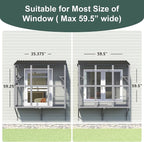 Cat Catio, Expandable Window Box Enclosure for Multiple Indoor Cats, Comfortable Wooden Small Pet Perch House, All-Weather Use, for Safely Enjoying Outdoor Sights, Playing, Sunbathing, Napping
