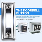 Dreyoo Metal Doorbell Push Button, Heavy Duty Metal Door Bell Wired Button LED Lighted Wall Mounted Door Bell Push Buttons for Home Universal Garage Opener Switch Property in Copyright(Silver)
