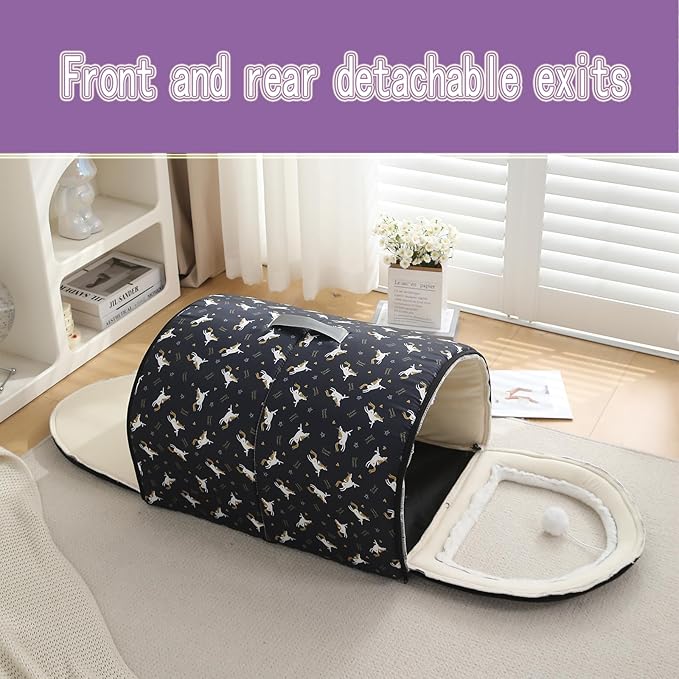 Cozy Cat Bed Cave, Cat Bed for Kittens and Small Pets, Kitten Bed Hideout House with Removable Mattress for Kittens (Gray, 18"×13"×13")