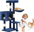 BLKMTY 36" Cat Tree Tall Cat Tower for Indoor Cats Condo Climber with Scratching Post, Climbing Stand, Plush Top Perch and Mouse Toy Cats Playhouse Kitty Activity Trees with Hammock, Navy Blue