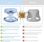 SCENEREAL Puppy Dog Harness with Leash Set for Small Medium Sized Dogs, Soft Mesh Pet Harnesses and Leash, No Chock Plaid Adjustable No Pull Vest for Dogs Cats, Chihuahua,Bulldog (Blue XS)