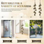 2 Pack Witch Bells for Door Knob Protection Outdoor Bells Hanging Bells for Door knob Witches Bells Magic Wind Chimes for Home Protection Witch Bells Kit(Rustic)