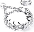 Dog Collar, Adjustable Stainless Steel Collar with Quick Release Buckle for Small Medium Large Dogs (M&L/Neck Girth 14.5"-18.6")