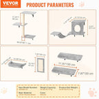VEVOR Wall Mounted Cat Shelves, Perches with Jumping Boards, Hammock, Sofa, Cat Furniture and Shelves up to 40 lbs for Sleeping, Playing, Climbing, Set of 6