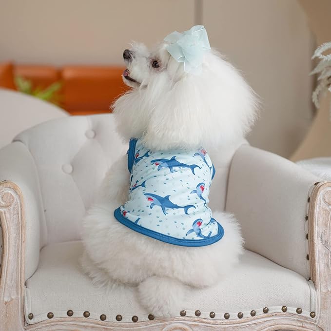 CuteBone Dog Shirts 2-Pack Soft Pet Clothes Breathable Summer Vest for Small Puppy and Stretchy Cat Apparel 2BX11XL
