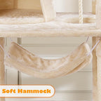 Topeakmart 62.2 inches Cat Tree with Double Condos, Scratching Posts & Hammock, Kitty Activity Tree Center Kitten Play House