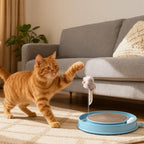 3 Pcs Cat Ball Track Toy, Include 1 Round Cat Scratcher Toy with 2 Cats Scratching Board Pad Replacement, Interactive Toys Track and Plush Mouse Toys for Indoor Cats Kitten