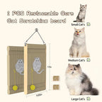 Cat Scratching Board. Cat Scratcher for Indoor Cats with Catnip. Cardboard Cat Scratcher with Mouse Logo and Hanging Ball Toy. Cat Scratch pad with Double-Sided Usability (Pack of 2)