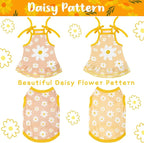 Frienda 4 Pieces Dog Clothes Set Include 2 Pcs Cute Pet Dress Lovely Dog Dress and 2 Pcs Breathable Pet T Shirt Puppy Clothes(Daisy,Small)