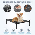 29" 2-in-1 Dog House for Medium Dogs, Elevted Dog House Outdoor/Indoor, Weatherproof Elevated Pet Shelter, Breathable Mesh & Steel Frame, Easy to Assemble & Clean(Grey)