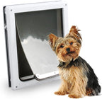 Pet Flap Door for Dogs 2 Ways Locking Wall Entry Pet Door with Transparent Flap (Small)