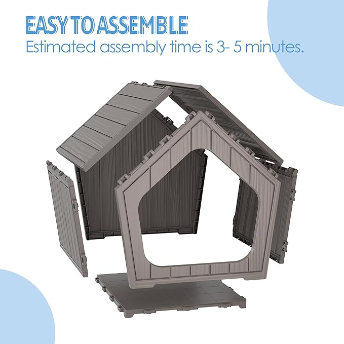 KAMABOKO Outdoor Cat House – Durable Pet Shelter with Ventilation for Indoor & Outdoor, Removable Roof, Easy to Clean, Comfortable Cozy Hideout for Cats(Gray)