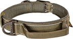 ADITYNA Heavy Duty Dog Collar for Medium Dogs - Reflective Green Collar with Handle for Training, and Walking - Wide, Thick, Tactical, Soft Neoprene Padded