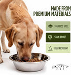 Scott Pet Bowl, Stainless Steel Pet Water and Food Bowl, 5 Quarts (11.25 x 11.25 x 3.69 Inches, 0.52 lbs), Dishwasher Safe, Rust Resistant, Silver