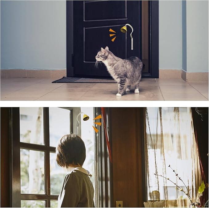 2Pcs Metal Dog Doorbell, Shopkeepers Doggy Training Bell Wall Mounted for Home Decoration Store Entry Door Chime, Store Door Bell for Housebreaking/Housetraining Door Bell/Potty Training (White)