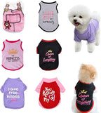 6 Pack Dog Clothes for Small Dogs Boy and Girl, Soft and Breathable Puppy Kitten Dog Shirts with Letters for Pet Cats, Summer Dogs T-Shirts Apparel Sleeveless Vests for Chihuahua Yorkies(M)