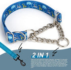 Choke Collar for Dogs - Cartoon Dog Adjustable Training Slip Collar with Chain, Anti Pull Design for Medium & Large Dogs(Medium)