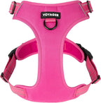 Voyager Dog Harness Dual Leash Attachment No-Pull Control Adjustable Soft but Strong Pet Harness for Medium and Large Dogs with 3M Reflective Technology, Fuchsia Nylon, XL (Chest: 28-37")
