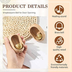 2 Pcs Shopkeepers Bell for Door Opening, Magnetic Wood Doorbell Chime When Door Opens, Magnetic Doorbell for Cafe Glass Doors Store Entrance, Housewarming Gift(Oval,4.13 x 2.95 Inches)