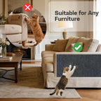 78.7"X15.8" Cat Scratch Furniture Protector Scratcher Pad, Adhesive Couch Protector from Cats Claws Scratching, DIY Cats Climbing Wall Scratcher Carpet as Cat Scratching Post (Dark Grey)