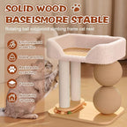 3-in-1 Small Cat Tree Tower, Small Cat Tower and Perch Bed, 16.5Inch Tall Cat Tree with 3 Sisal Scratching Posts and Ball Track Toy for Kittens and Indoor Cats