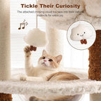 Modern Cat Tree Tower for Large Cats, 50-Inch Cat Scratching Post & Indoor Climbing Furniture with Plush Perches & Space Capsule - Sturdy Cat Tree for Maine Coon & Big Adult Cats