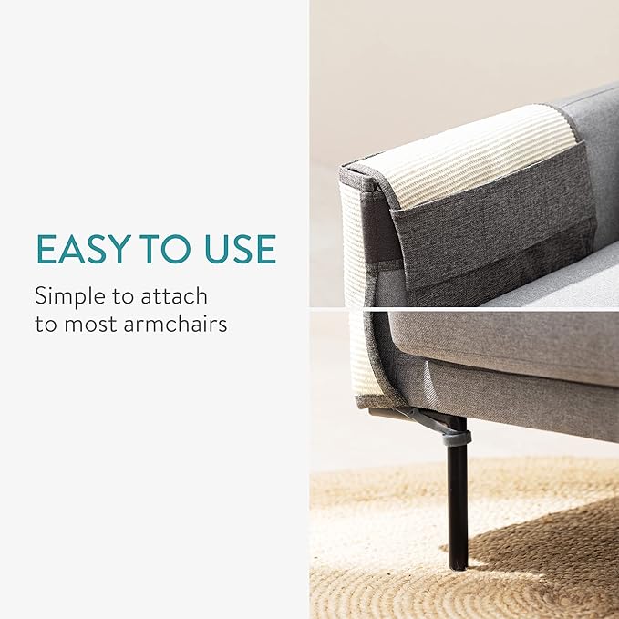 Navaris Cat Scratch Mat Sofa Protector - Linen and Sisal Furniture Protector Scratching Pad for Cats - Scratch Carpet of Couch, Sofa, Chair