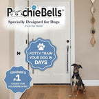 PoochieBells Dog Door Bells for Potty Training, Quick & Easy Puppy Potty Training Method Included, Handcrafted in USA with Loud, Paw-Safe Bells, Pewter Gray