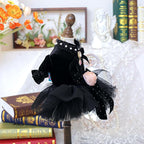 Fashion Sweet Puppy Dog Blingbling Princess Skirt Pet Dog Lace Cake Camisole Tutu Dress K-Black L