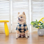 KOOLTAIL Plaid Dog Hoodie Pet Clothes Sweater with Hat and Pocket for Small Medium Large Size Dogs, Soft Winter Warm Dog Cold Weather Coat, Fleece Fall Dog Hooded Sweatshirt for Puppy Cats, Beige S