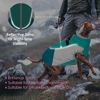 AOFITEE Dog Coat, Warm Dog Jacket, Reflective Dogs Winter Coat with Harness Built in and Fleece Lined, Waterproof Pet Winter Jacket Snowsuit for Small Medium Large Dogs, Green L