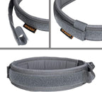 EXCELLENT ELITE SPANKER Tactical Dog Collar Nylon Adjustable Training Collar Military Dog Collar Heavy Duty Metal Buckle with Control Handle for Medium and Large Dogs with Patches(Grey-M)