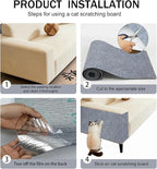 78.8"x15.8" Cat Scratch Furniture Protector,Light Grey Adhesive Cat Scratching Mat,DIY Cat Scratch Protection Pad for Couch, Bed，Carpet，Door & Cat Scratching Post(Light Grey)