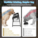 Spill Proof Tilted Elevated Dog Bowls for Large Breed, 15“ Tall Raised Dog Bowl with Stand, Stainless Steel Dog Food Bowl & Water Bowl Set for Indoor & Outdoor Use, Easy Clean Large Dog Bowl Dog Dish